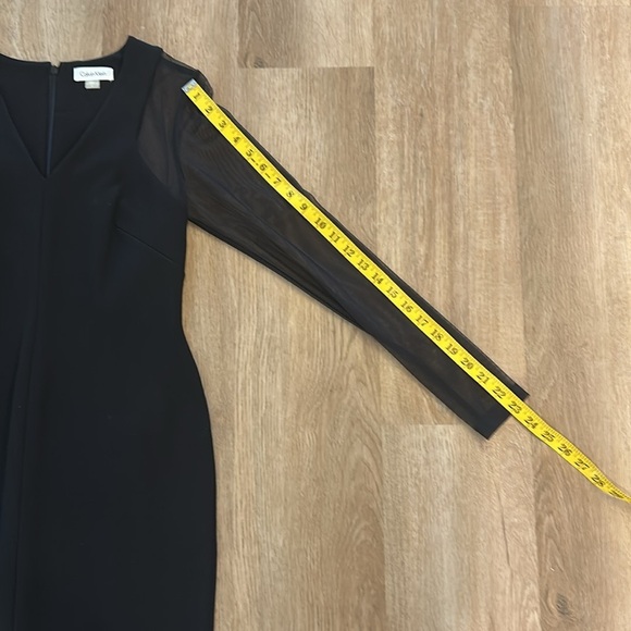 Calvin Klein black illusion long sleeve dress size 4 - Picture 7 of 11